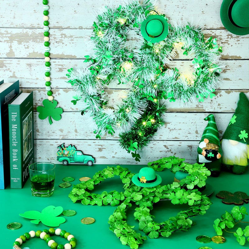 Memorywuu St. Patrick's Day Decorations 6 Pcs Shamrock Wire Wreath Form St. Patrick's Day Metal Wreath Hanging Decorations for Irish Front Door Home Indoor Outdoor Farmhouse Porch Decor - Image 4