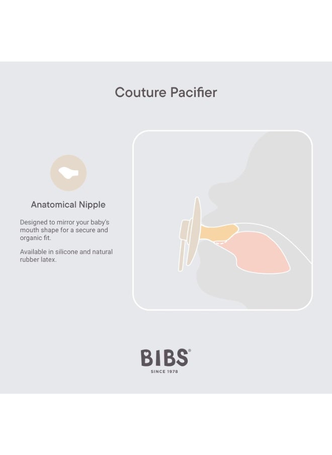 BIBS Set of 2 Pacifiers Couture Collection, Bpa - Free Baby Pacifier, Made In Denmark, Vanilla/Dark Oak Colour Premium Soothers, Size 6 - 18 Months  - Image 4