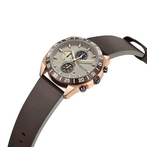 Kenneth Cole Quartz Chronograph with Date Grey Dial Brown Leather Strap Watch for Men - KCWGC0016102MN - Image 5