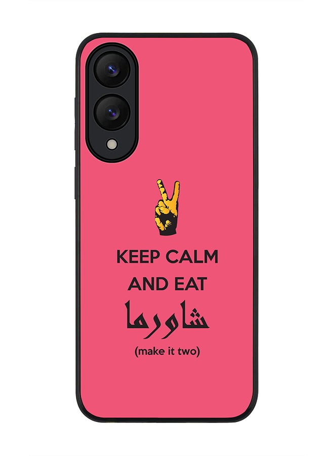 Stylizedd For Samsung Galaxy S25 Edge Case,Slim fit Camera Protection, Shockproof Thin Phone cover  - Keep Calm And Eat Shawarma (Pink)