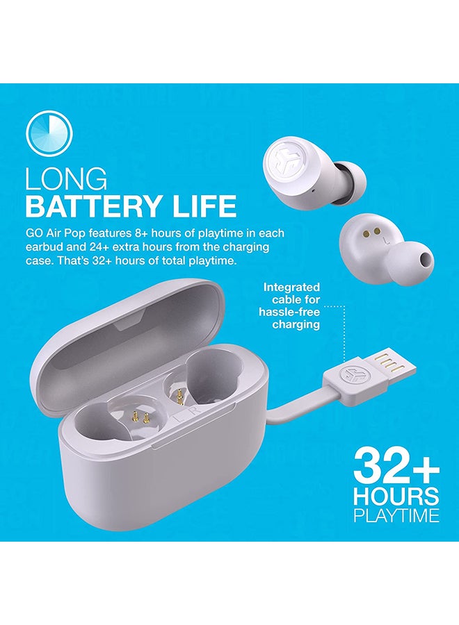 جيلاب سماعات أذن بلوتوث لاسلكية Go Air Pop True + حقيبة شحن | الاتصال المزدوج | مقاومة العرق IPX4 | اتصال بلوتوث 51 | 3 إعدادات صوت EQ: توقيع JLab، متوازن، تعزيز الجهير - Image 2
