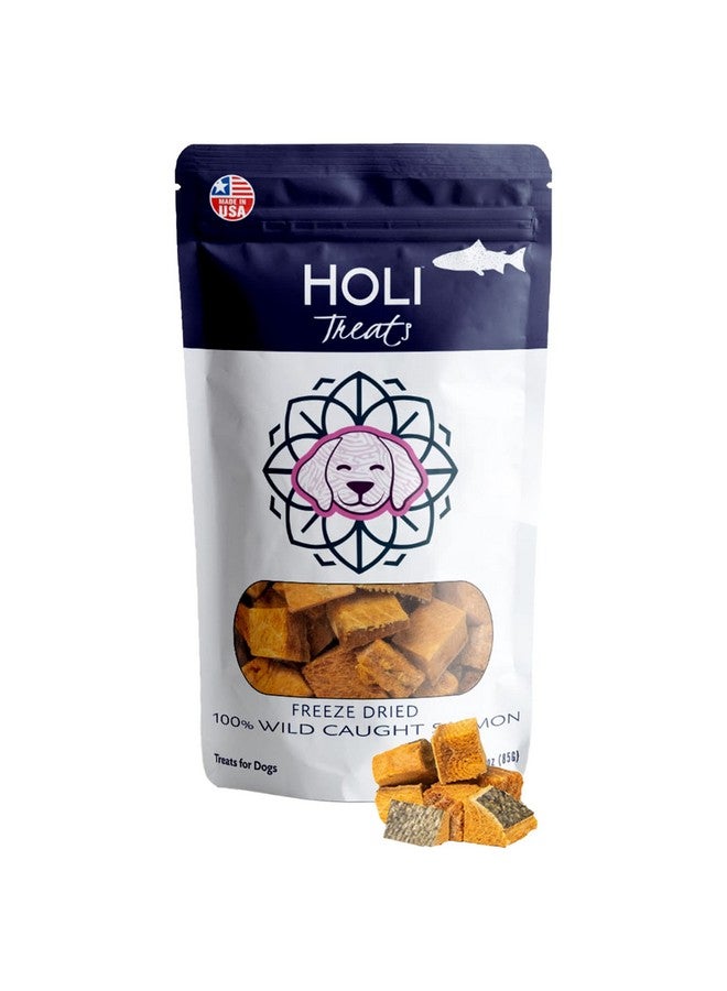هولي مكافآت الكلاب من سمك السلمون المجفف بالتجميد من هولي - مع زيت السمك أوميجا 3 و6 - مكافآت طبيعية للكلاب - مناسبة للبشر - سمك سلمون بري - صنع في الولايات المتحدة الأمريكية - خالٍ من الحبوب - مناسب لمرضى السكري - Image 1