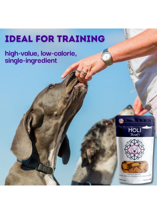 هولي مكافآت الكلاب من سمك السلمون المجفف بالتجميد من هولي - مع زيت السمك أوميجا 3 و6 - مكافآت طبيعية للكلاب - مناسبة للبشر - سمك سلمون بري - صنع في الولايات المتحدة الأمريكية - خالٍ من الحبوب - مناسب لمرضى السكري - Image 2