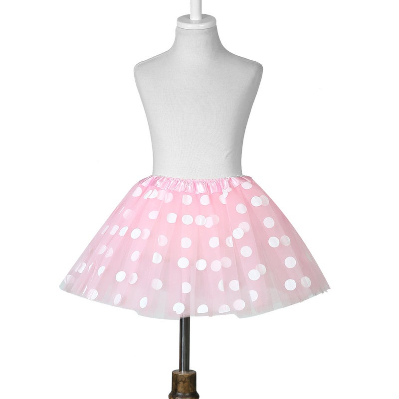Kids Tutu Princess Tulle Skirt Three Layers Pink 