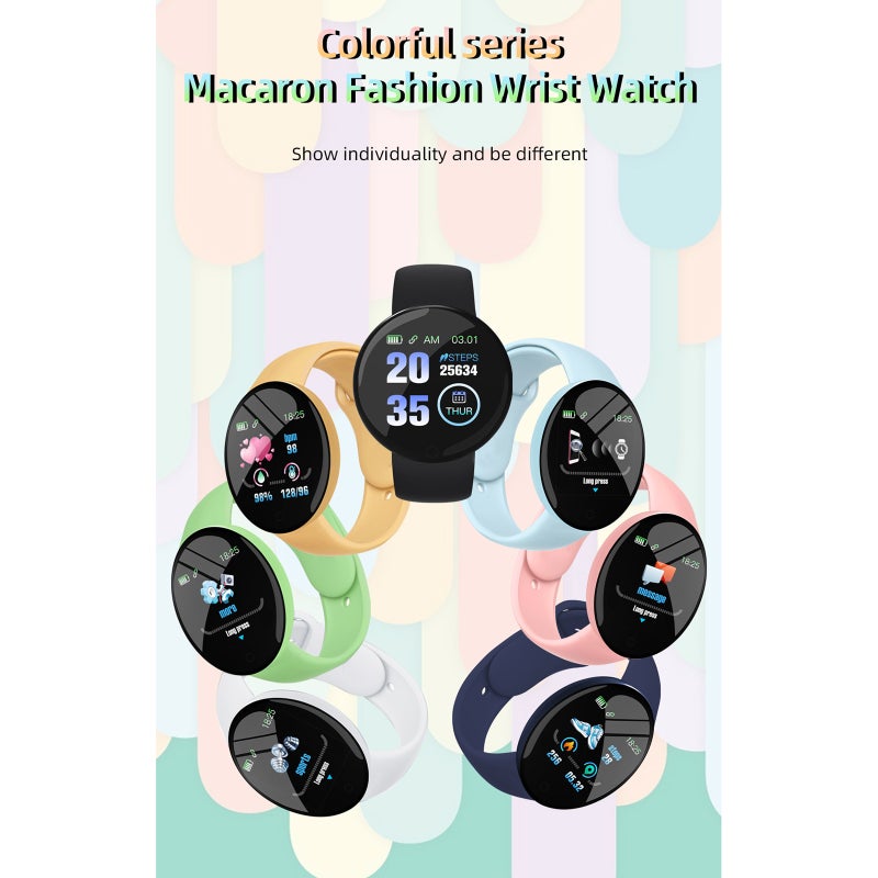 D18PRO Smart Bracelet 1.44'' OLED Single-touch Screen Macaron Ultra-light Body Heart Rate/Blood Pressure Monitor Multiple Sports Mode 3-5 days Standby Message Reminder/Music Control/Weather - Image 4