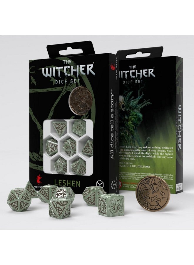 Q Workshop Witcher RPG Dice Set - Leshen, The Totem Builder - Polyhedral, Green - Image 1