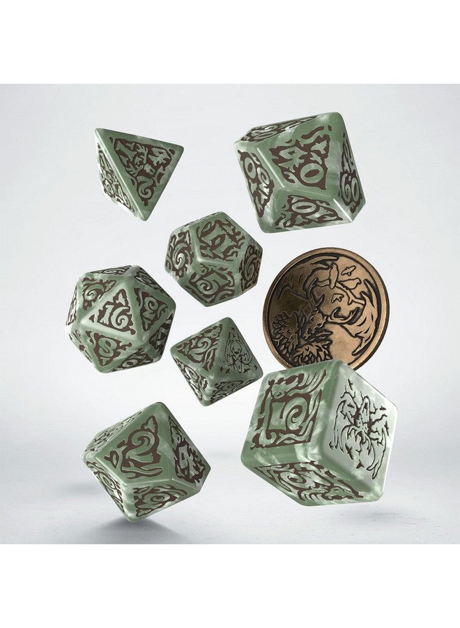 Q Workshop Witcher RPG Dice Set - Leshen, The Totem Builder - Polyhedral, Green - Image 2