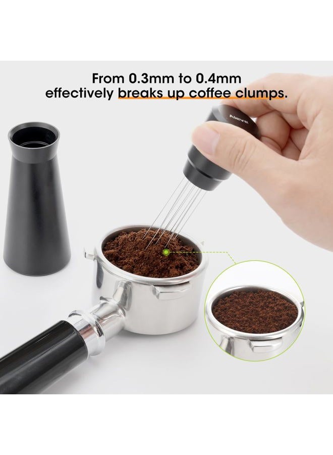 Aieve WDT Tool Espresso, Metal Distribution Tool with 10 x 0.4mm Stainless Steel Needles Espresso Stirrer, Coffee Distributor Aluminum Alloy Handle & Stand with 10 Extra Needle - Image 4