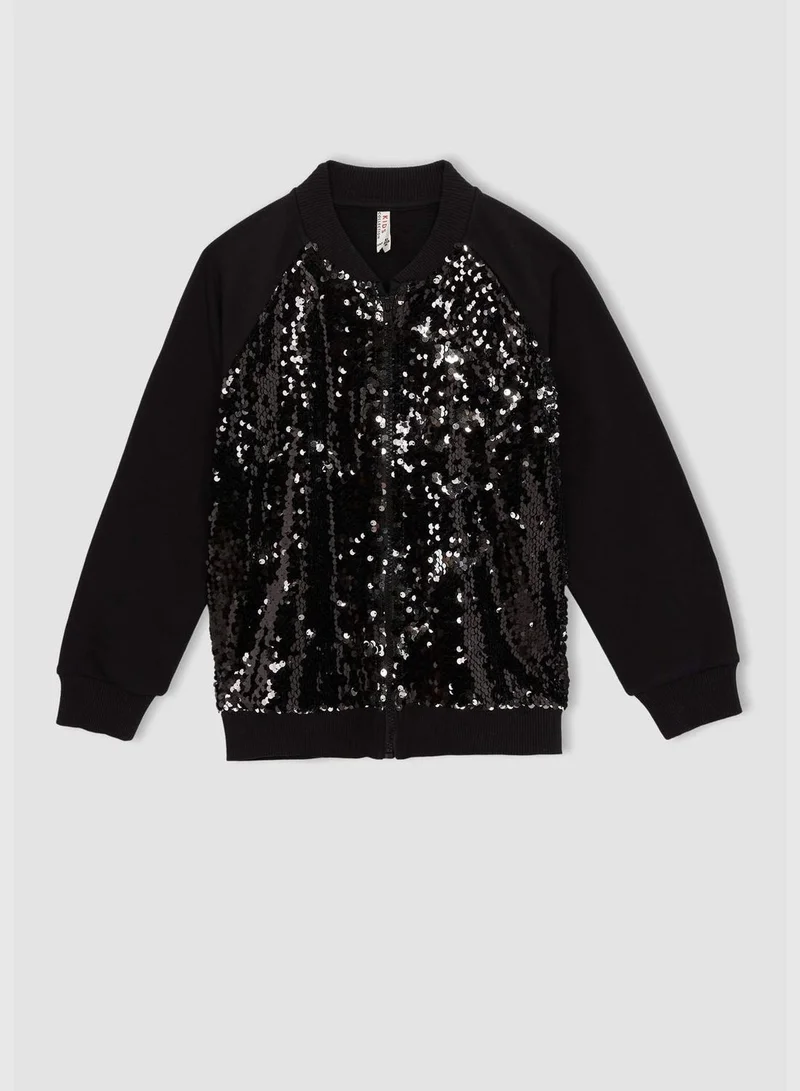 ديفاكتو New Year Regular Fit Long Sleeve Embroidered Bomber Cardigan