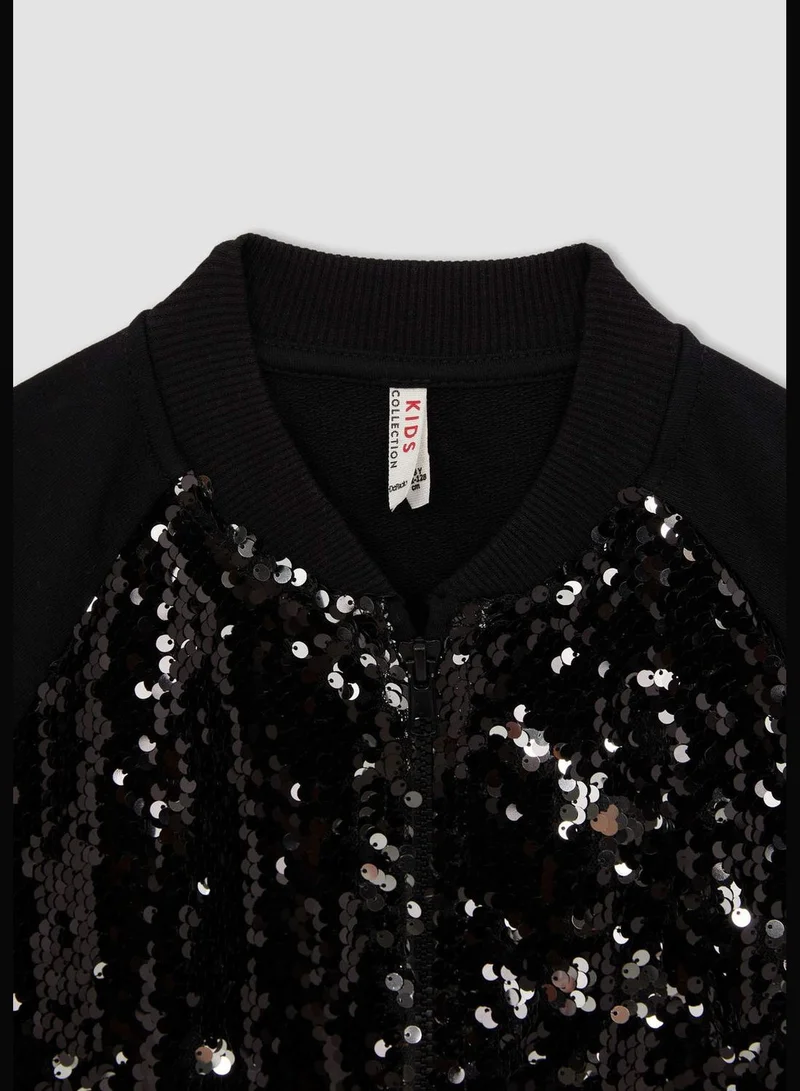 ديفاكتو New Year Regular Fit Long Sleeve Embroidered Bomber Cardigan