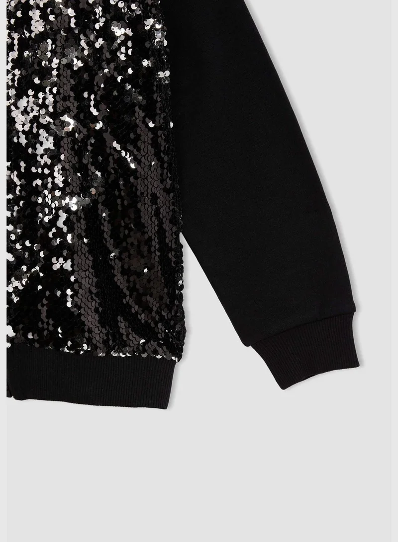ديفاكتو New Year Regular Fit Long Sleeve Embroidered Bomber Cardigan