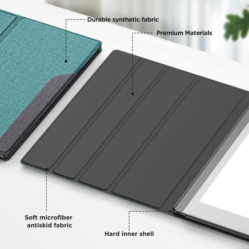 Ayotu Case for Remarkable 2 Paper Tablet 10.3" 2020 Released, Fabric Folio Cover with 360 Degree Rotatable Stand and Stylus Pocket, Gray & Green (Exclusive Templates Provided) - Image 5