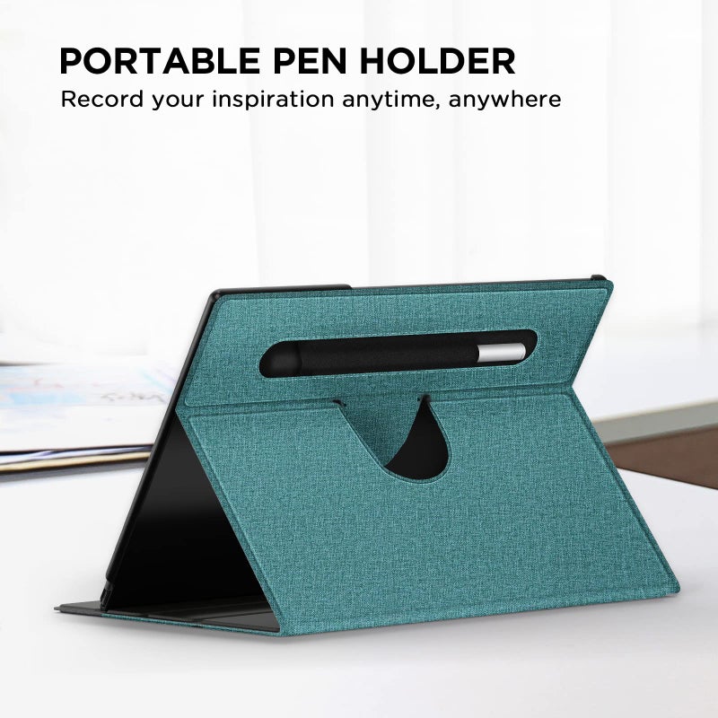 Ayotu Case for Remarkable 2 Paper Tablet 10.3" 2020 Released, Fabric Folio Cover with 360 Degree Rotatable Stand and Stylus Pocket, Gray & Green (Exclusive Templates Provided) - Image 4