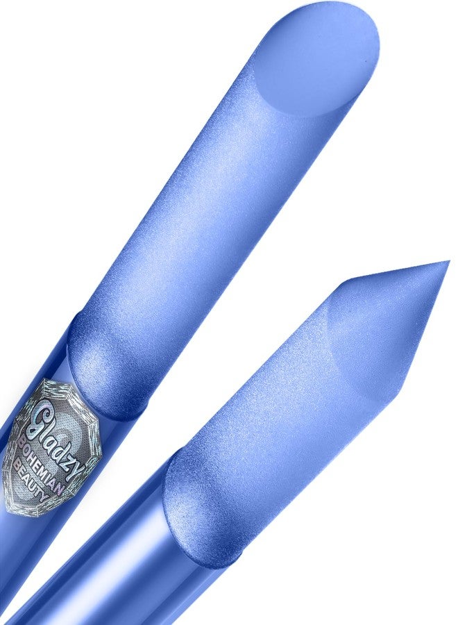 Gladzy Glass Cuticle Pusher - Manicure Stick, Genuine Czech Quality, Professional Precision Filing Cuticle Remover, Abrasive Surface Never Wears Out - Blue - Image 1