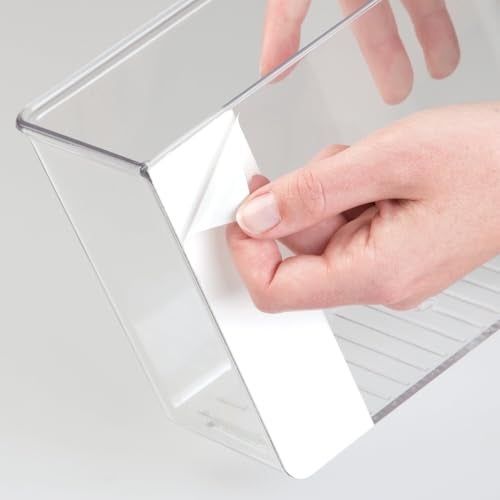 InterDesign iDesign AFFIXX Plastic Wall Mount Organizer for Kitchen, Bathroom, Office, Bedroom, Garage, Craft Room, 3.5" x 8" x 5.5", Clear - Image 4