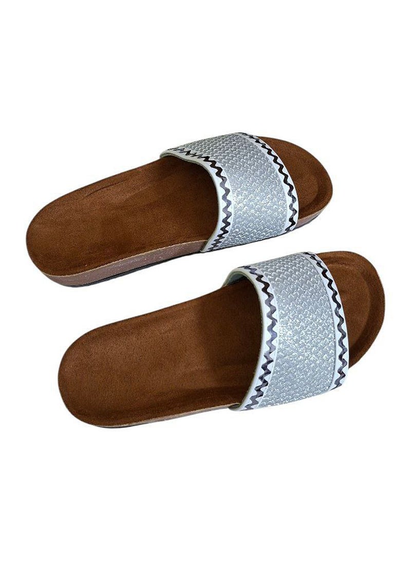 Karisma Cork And Latex Suede Lining Footbed, Soled Slippers Style With Simple Strap - Image 2
