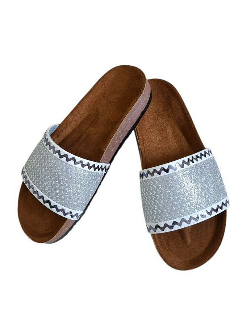 Karisma Cork And Latex Suede Lining Footbed, Soled Slippers Style With Simple Strap - Image 1