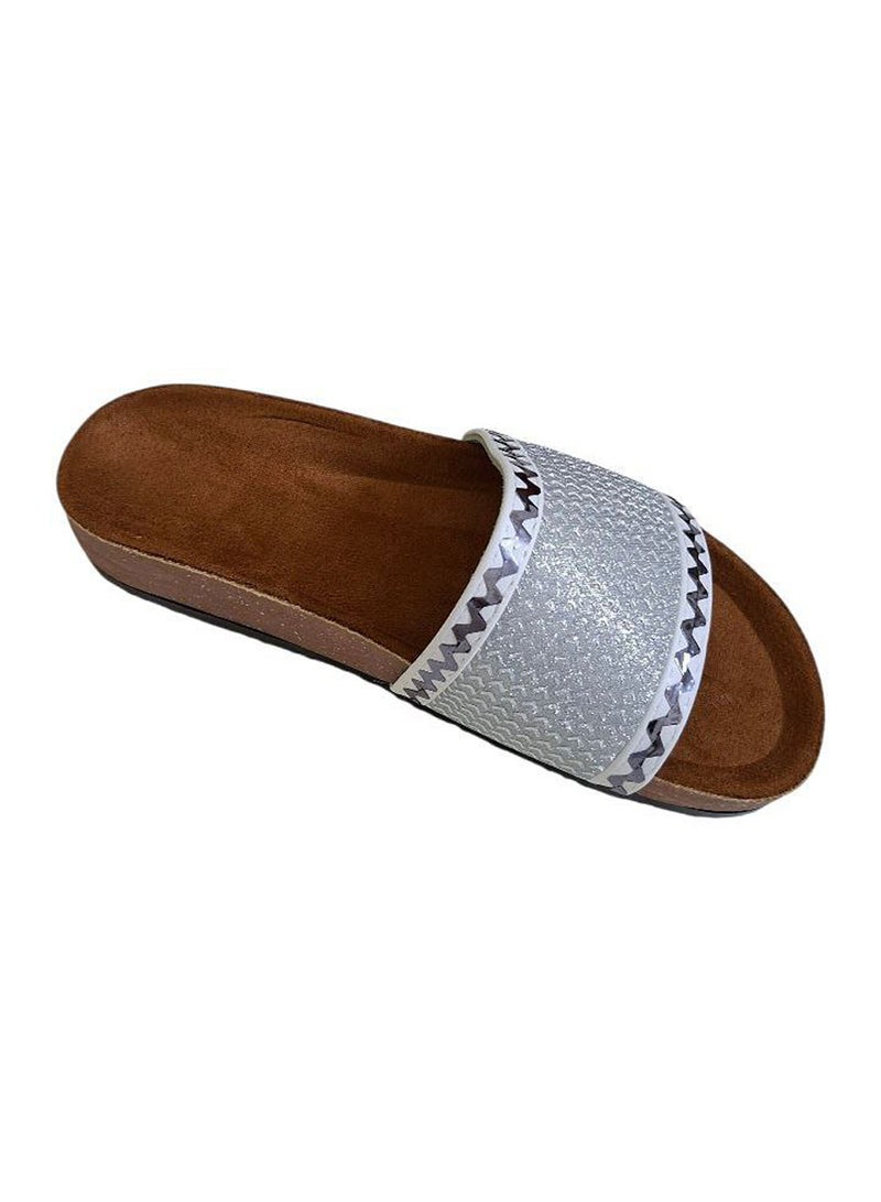 Karisma Cork And Latex Suede Lining Footbed, Soled Slippers Style With Simple Strap - Image 3