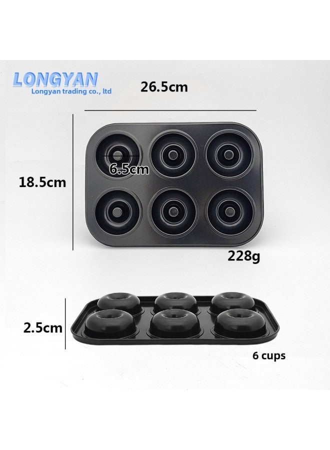 Cake Mold Non-stick 6-Piece 4-piece Cup Round Coated Baking Pan Flat Flower Donut Baking Pan Mold-Specifications:6 Cups Golden Flowers - Image 3