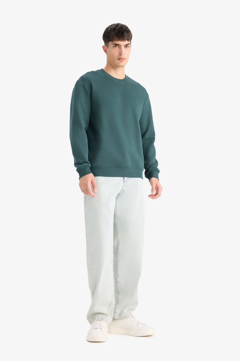 DeFacto Green Man Regular Fit Sweatshirt Casual - Image 2