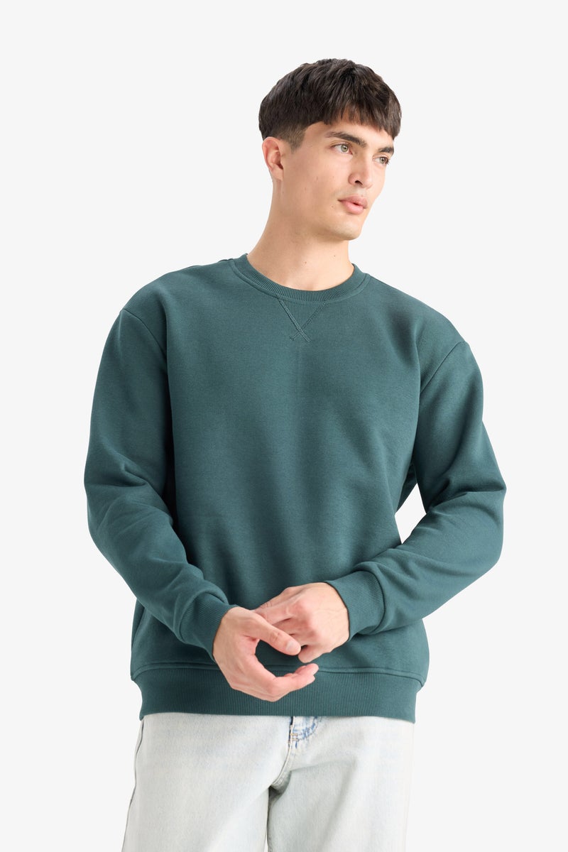 DeFacto Green Man Regular Fit Sweatshirt Casual - Image 4