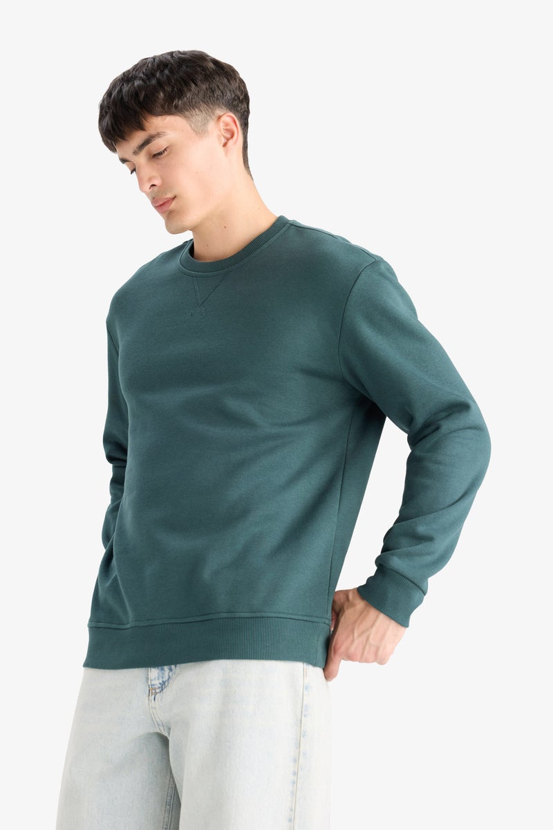 DeFacto Green Man Regular Fit Sweatshirt Casual - Image 3