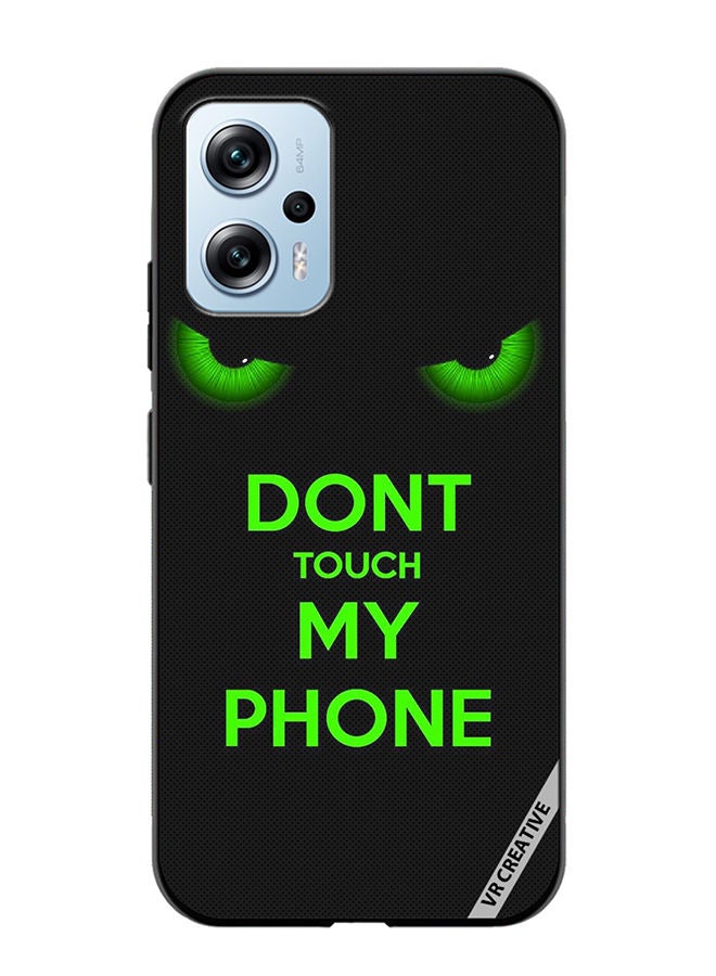 VR CREATIVE Protective Case Cover For Xiaomi Poco X4 GT Don't Touch My Phone Green Eyes Design Multicolour - Image 1