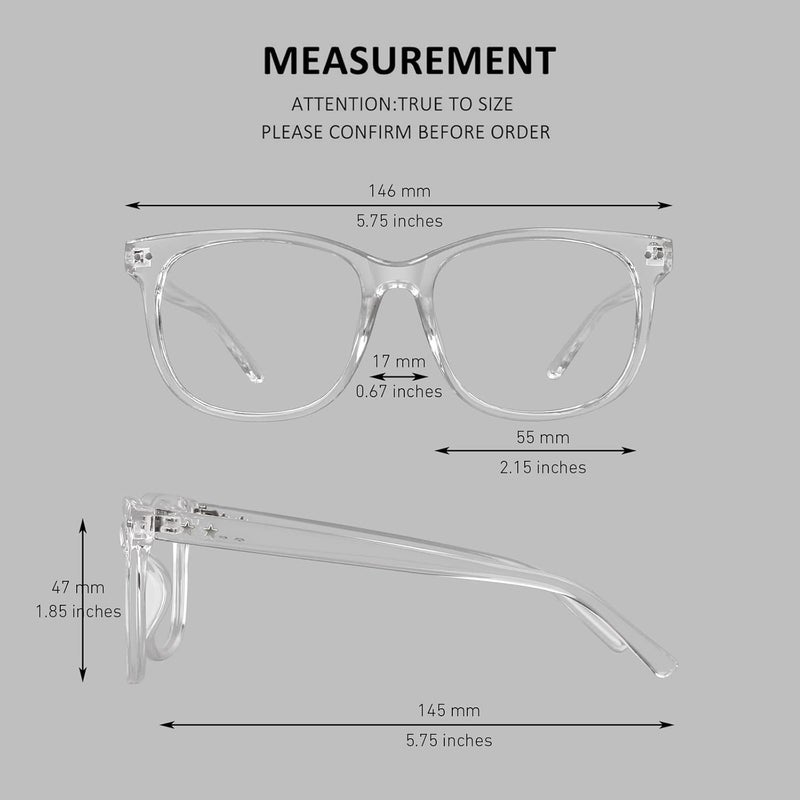 GQUEEN Fake Non Prescription Glasses Clear Lens for Women Men Oversized Frame UV400 Protection, 201581 - Image 5