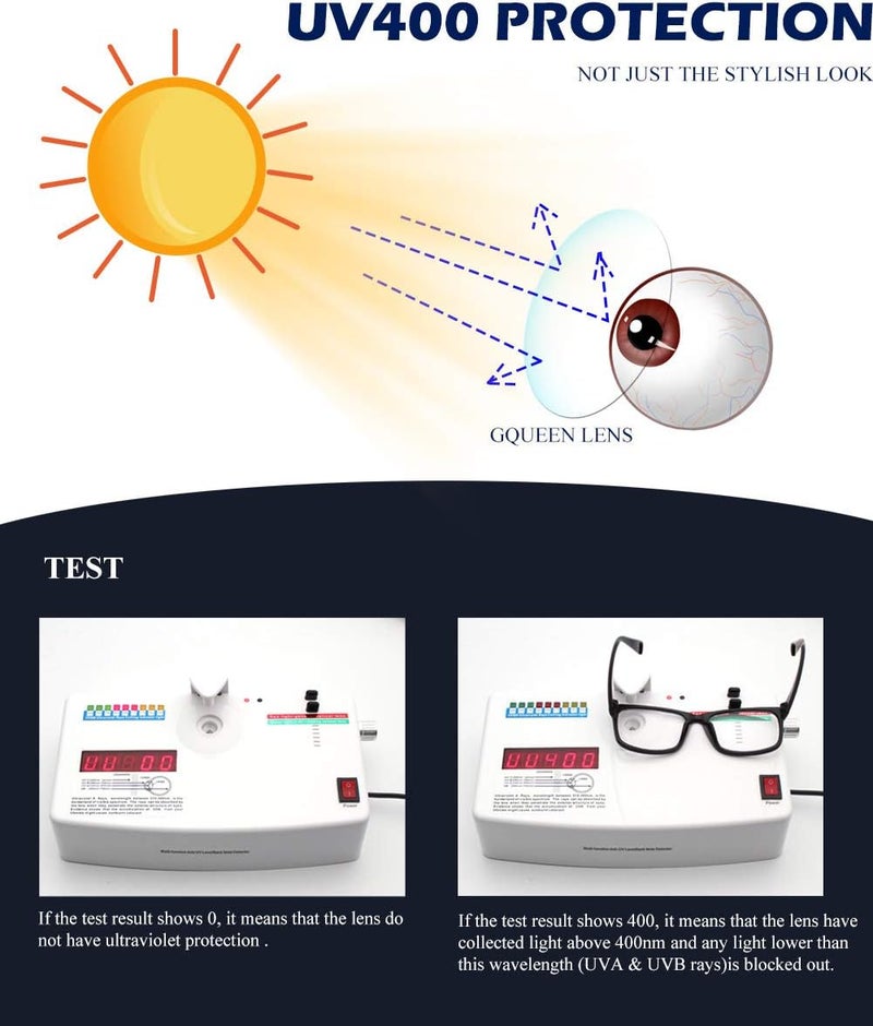 GQUEEN Fake Non Prescription Glasses Clear Lens for Women Men Oversized Frame UV400 Protection, 201581 - Image 3