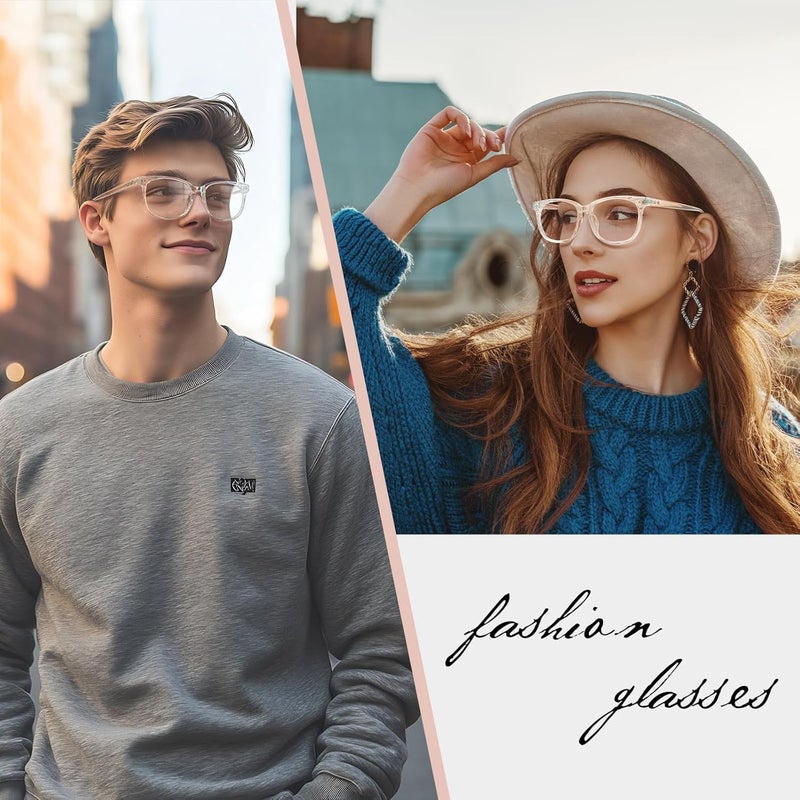 GQUEEN Fake Non Prescription Glasses Clear Lens for Women Men Oversized Frame UV400 Protection, 201581 - Image 2