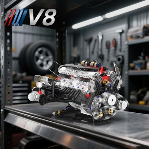 Suplanet V8 Engine Kits That Works Building SetsCar Engine Model Kit with Motor and LightsVisible Piston Movement Mechanical STEM Toy for Car Enthusiasts AdultsKids664PCS - Image 5