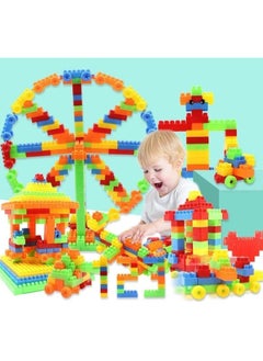 Classic Large Building Blocks 420 Pieces - STEM Toy Block Set for Toddlers | Refillable Block Set for Beginners of All Ages | Building Blocks for Toddlers