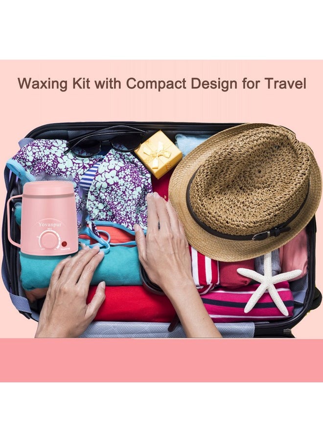 Yovanpur Waxing Kit For Women - Mini Wax Warmer, Hard Wax Kit With 14Oz Beads, Portable Hair Removal For Face, Armpit, Eyebrow, Brazilian Bikini Waxing At Home  - Image 3
