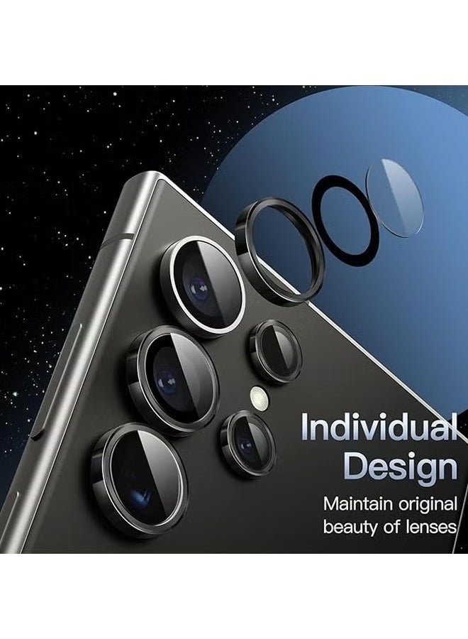 Samsung Galaxy S25 Ultra Camera Lens Protector, Individual Lens Protectors, Scratch-Resistant Ultra-Thin Tempered Glass with Aluminum Edging, Galaxy S25 Ultra Case Friendly, 1 Set, Black - Image 2