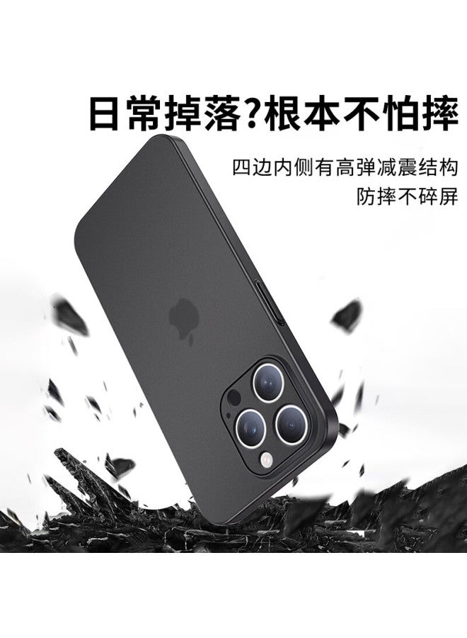 Gurrs Ultra-thin Matte Frosted Semi-transparent Soft Silicone Case For Iphone 13 Pro With Full Lens Protection, Shockproof, Minimalist Design - Distant Peak Blue