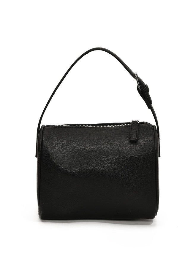 Covelin Small Women's Shoulder Bag - Minimalist & Stylish Top-Handbag with Lychee Leather Black - Image 1