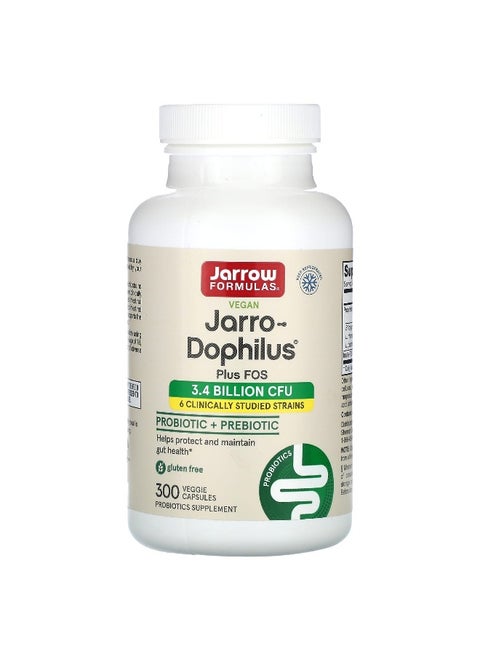 Jarrow Formulas, Vegan Jarro-Dophilus Plus FOS, 300 Veggie Capsules