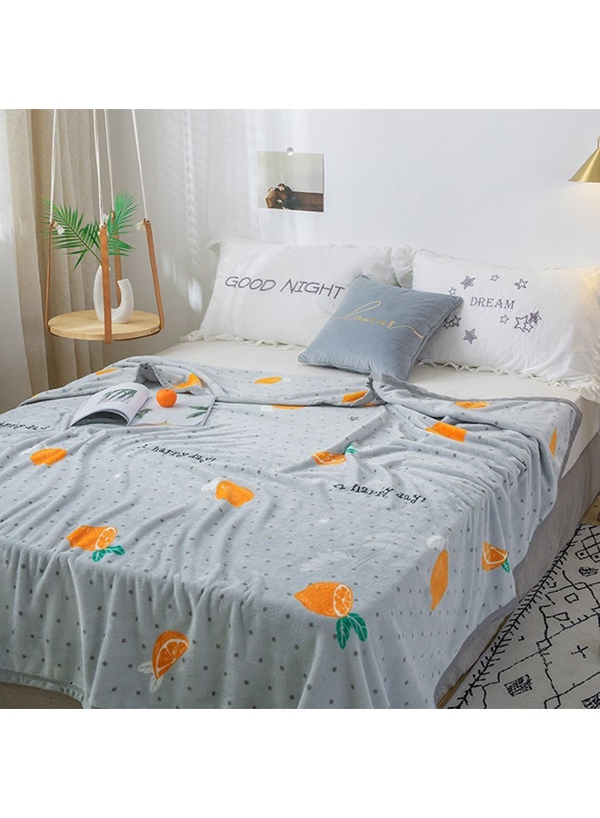 نيبمينينت Fruit Pattern Throw Blanket cotton Multicolour 180x200cm - Image 2