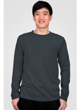 Rock&Roll Plain Black, Anthracite, Gray Long Sleeve Men's T-Shirt 3-Piece Eco Pack  - Image 2