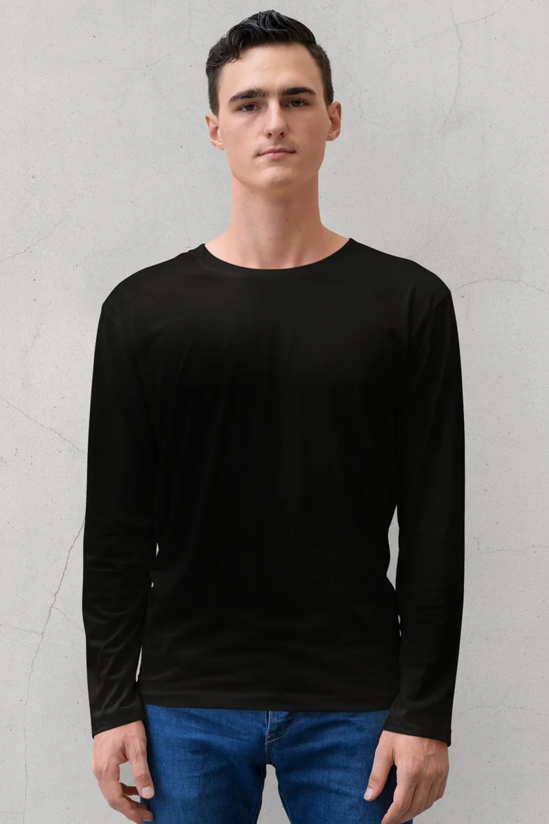 روك اند رول Plain Black, Anthracite, Gray Long Sleeve Men's T-Shirt 3-Piece Eco Pack
