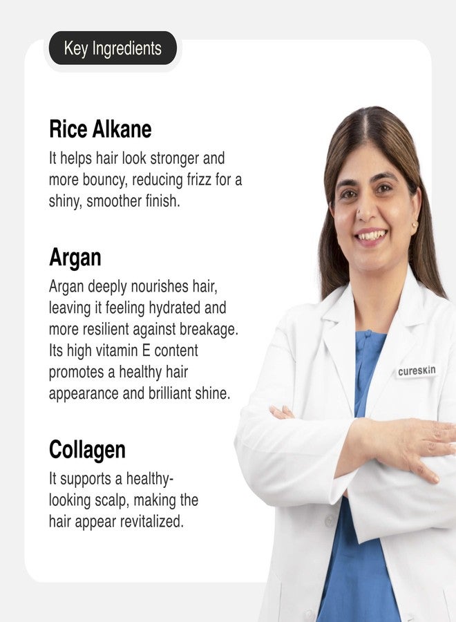 Cureskin سيروم كيورسكين لتنعيم وتلميع الشعر الجاف والمجعد للنساء والرجال | يساعد على تقليل تقصف الشعر، والتجعد، وفك التشابك للحصول على شعر قوي، ومحمي، ولامع - Image 3