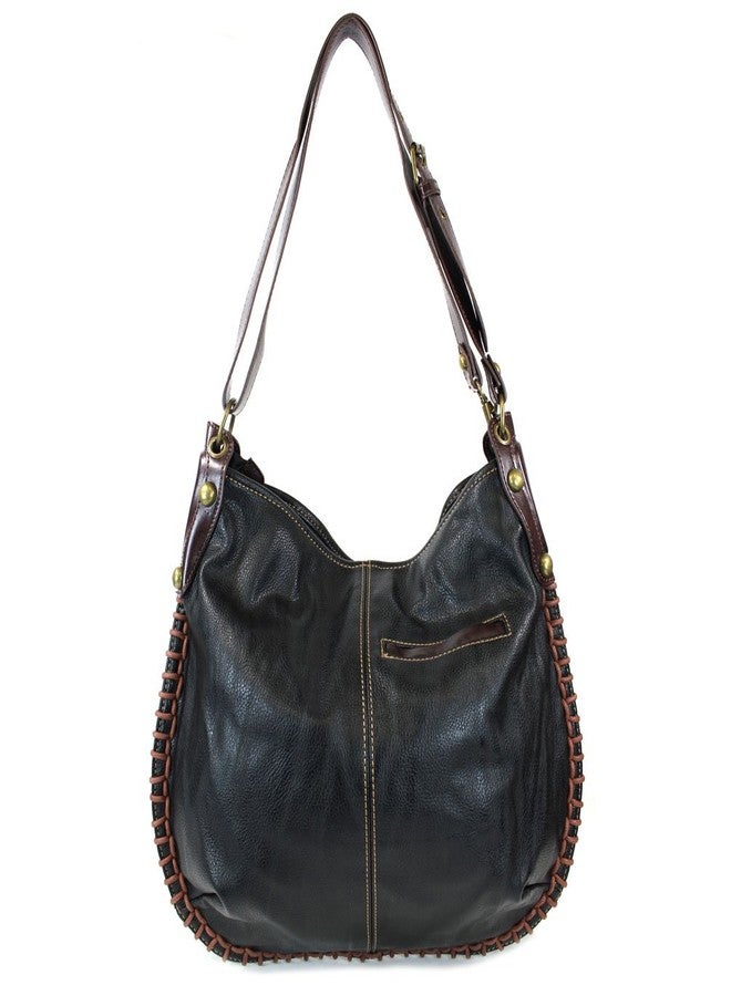 CHALA Handbags Charming Crossbody or Shoulder Convertible Large Chala Purse - BLACK (Pink Rose) - Image 5