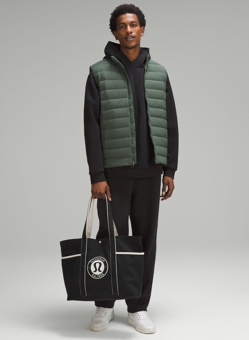 لولوليمون حقيبة قماشية كبيرة متعددة الجيوب للنساء والرجال - حقيبة متينة للتسوق والسفر والعمل (سعة 20 لترًا) - خفيفة الوزن وصديقة للبيئة - Image 2