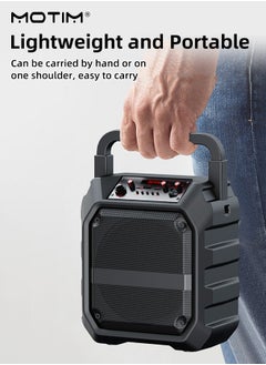 Motim Multimedia Portable Speaker Karaoke Machine With 2 Microphones, TF/AUX/U Stick/Bluetooth/Wireless Mic Function, Type C Charging  - Image 4