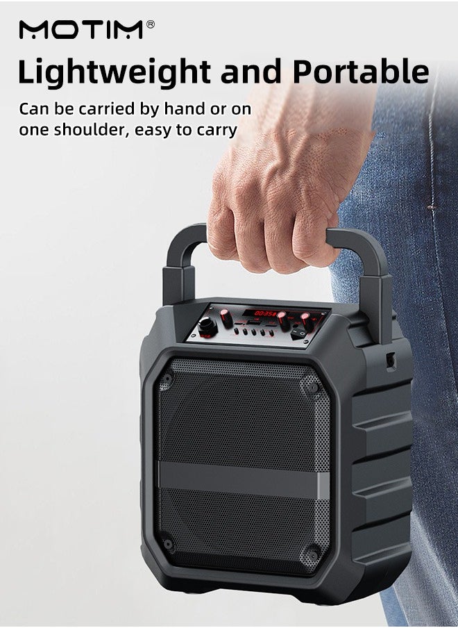 Motim - Multimedia Portable Speaker Karaoke Machine With 2 Microphones, TF/AUX/U Stick/Bluetooth/Wireless Mic Function, Type C Charging - Image 1