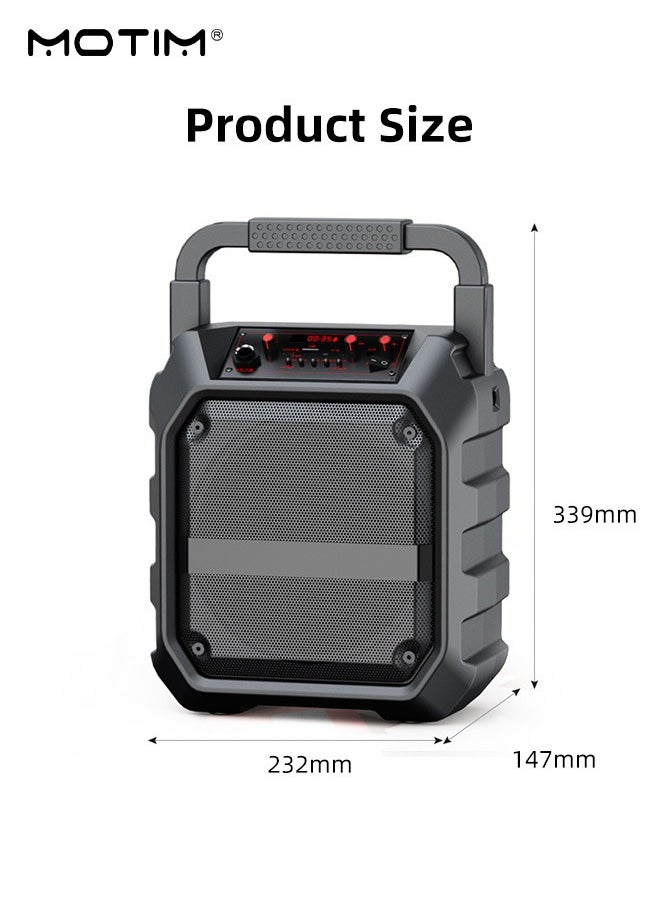 Motim - Multimedia Portable Speaker Karaoke Machine With 2 Microphones, TF/AUX/U Stick/Bluetooth/Wireless Mic Function, Type C Charging - Image 1