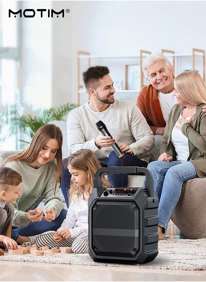 Motim - Multimedia Portable Speaker Karaoke Machine With 2 Microphones, TF/AUX/U Stick/Bluetooth/Wireless Mic Function, Type C Charging - Image 1