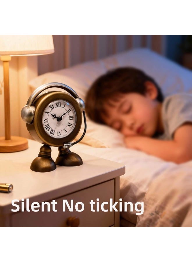 YOUKI Metal Robot Table Clock,Desk Shelf Clocks - Image 3