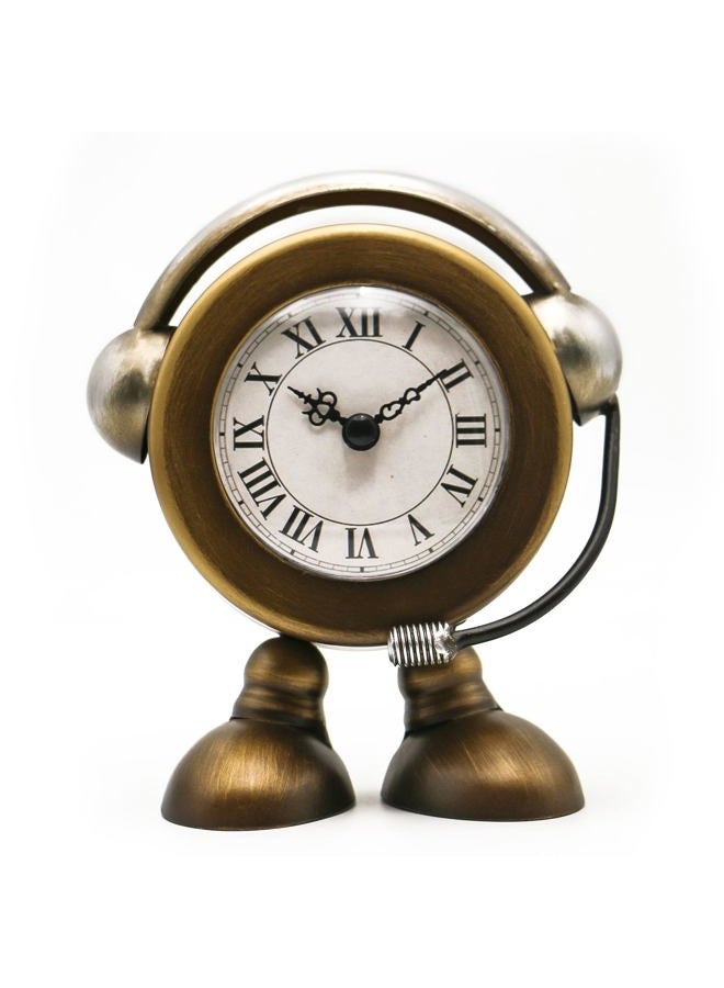 YOUKI Metal Robot Table Clock,Desk Shelf Clocks - Image 1