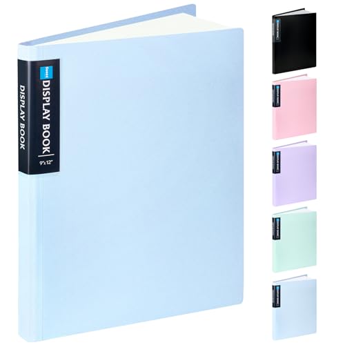Sooez Art Portfolios 9"x12", 40 Pockets Large Portfolio Folder Display 80 Pages, Heavy Duty Art Portfolio Folder with Clear Sheet Protectors, Presentation Book for Artwork Document Organizer Binder - Image 1